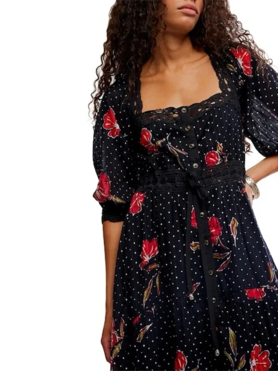 Free People Morning Meadows Maxi Dress ❤️gorgeous! NWT, sz sm - Picture 3 of 5